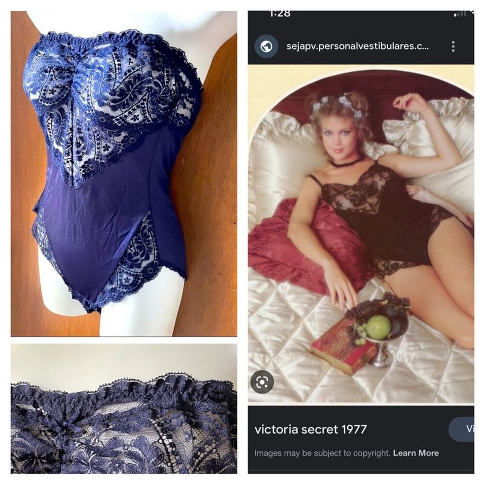 70s blue teddy lingerie bodysuit